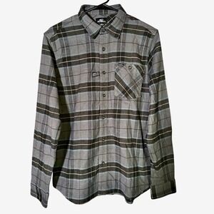 O'Neill‎ Men's S Blk Plaid Stretch Flannel Shirt | Rugged Outdoor Camping Grunge